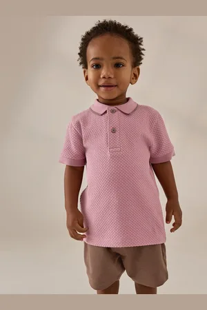 Next Short Sleeve Textured Polo Shirt and Shorts Set (3mths-7yrs)8692cm
