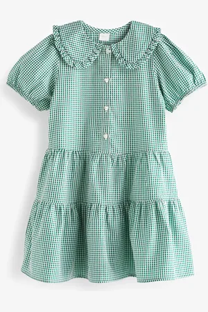 Next Cotton Rich School Vichy Tiered Pretty Collar Robe (3-14yrs)11 ans (146cm)