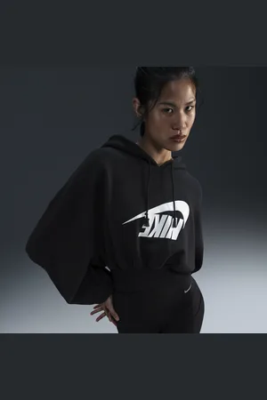 Nike Sweat à capuche oversize court en molleton Sportswear pour femme