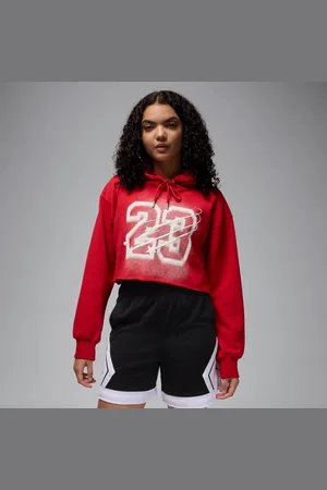 Jordan Sweat à capuche court doublé en satin Flight Fleece pour femme