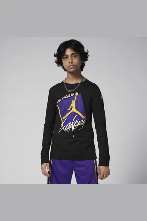 Jordan T-shirt à manches longues Max90 NBA Los Angeles Lakers Courtside Statement Edition pour ado (garçon)
