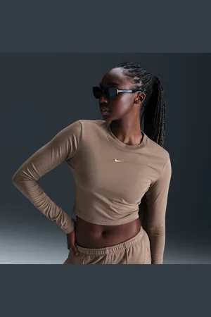 Nike Crop top ajusté à manches longues Sportswear Chill Knit pour femme
