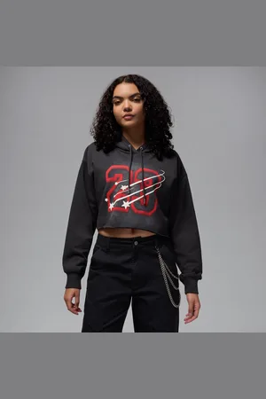 Jordan Sweat à capuche court doublé en satin Flight Fleece pour femme