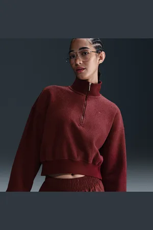 Nike Sweat court oversize à 1/4 de zip en Fleece confortable Sportswear Phoenix Plush pour femme