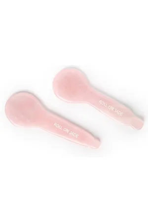 Roll On Jade Duo spoons quartz rose Huile de massage 1 pieces unisex