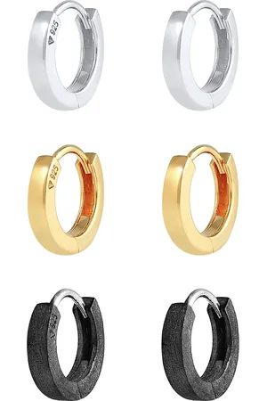 Kuzzoi Le blogueur créole masculin a fixé la tendance en plaqué or en argent 925 Sterling Créoles 1 pieces male