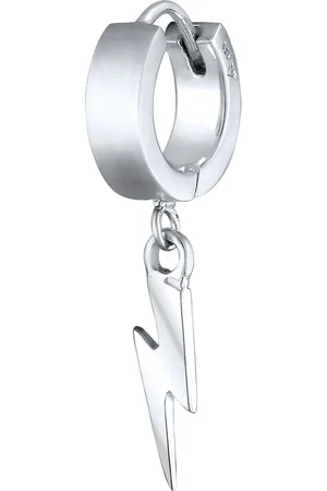 Kuzzoi Hommes Créole Pendentif Eclair Pièce unique en Argent Sterling 925 Bijoux homme 1 pieces male