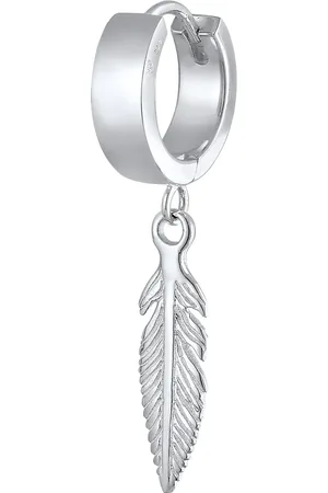 Kuzzoi Hommes Créoles Croix seule pièce en argent sterling 925 Bijoux homme 1 pieces male