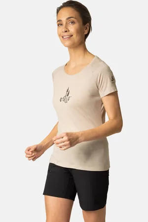 Odlo T-shirt à imprimé sapins Ascent Performance Wool 130 pour femme, S