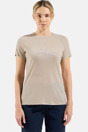 Odlo T-shirt à inscription Run Bike Hike Ascent Performance Wool 130 pour femme, S