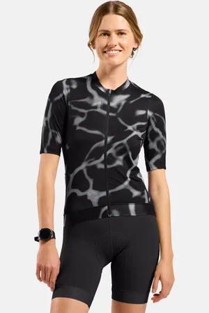 Odlo Maillot de cyclisme imprimé à zip intégral Zeroweight Pro Chill-Tec pour femme, XS