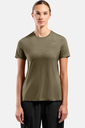 Odlo T-shirt en laine mérinos 160 à motif nuage Ascent pour femme, XL