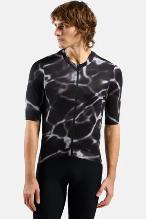 Odlo Maillot de cyclisme imprimé à zip intégral Zeroweight Pro Chill-Tec pour homme, S