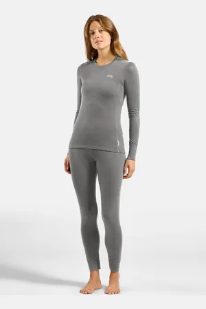 Odlo Ensemble de sous-vêtements techniques Natural 100% Merino Warm pour enfant pour femme, L