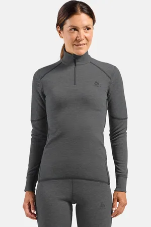 Odlo T-shirt à col montant zippé Active X-Warm pour femme, M
