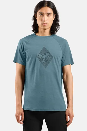 Odlo T-shirt imprimé en laine mérinos mélangée 130 pour homme, XXL