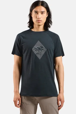 Odlo T-shirt imprimé en laine mérinos mélangée 130 pour homme, M