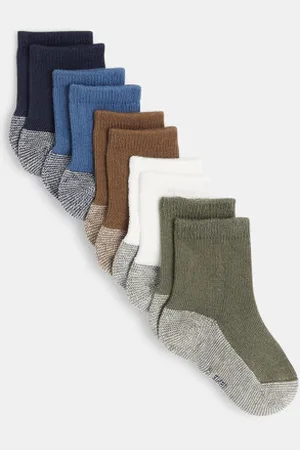 Obaïbi Chaussettes unies semelles rayées (lot de 5) bébé garçon