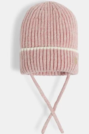 Obaïbi Bonnet en maille tricot à revers bébé fille