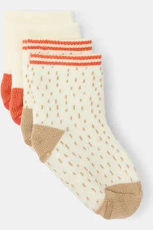 Obaïbi Chaussettes antiglisse lion marron bébé garçon (lot de 2)