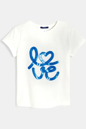 Okaïdi T-shirt manches courtes message love blanc Fille