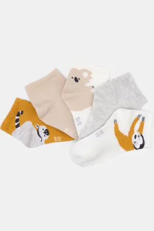 Obaïbi Chaussettes basses animaux bébé garçon (lot de 5)