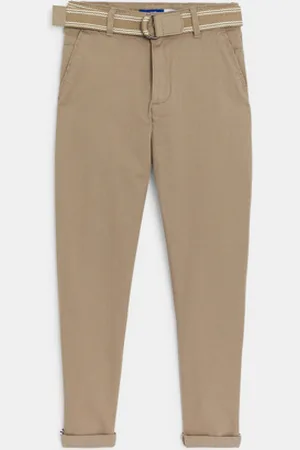 Okaïdi Pantalon chino slim + ceinture Garçon
