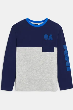 Okaïdi T-shirt manches longues colorblock gris Garçon