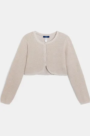Okaïdi Boléro en maille fantaisie beige Fille
