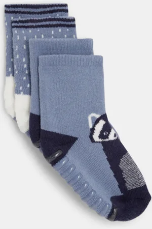 Obaïbi Chaussettes antiglisse animal bébé garçon (lot de 2)