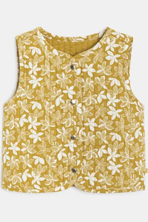 Obaïbi Veste réversible coton épais ocre bébé fille