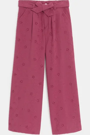 Okaïdi Pantalon large en broderie anglaise terre de sienne Fille
