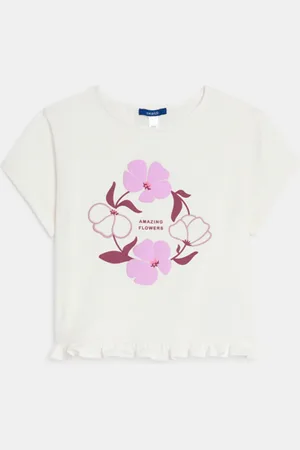 Okaïdi T-shirt manches courtes à fleurs Fille