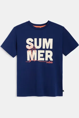 Okaïdi T-shirt manches courtes à message marine Garçon