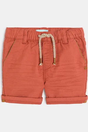 Obaïbi Short coton taille élastique rouge bébé garçon