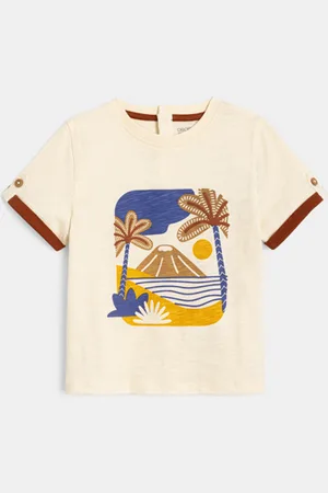 Obaïbi T-shirt plage beige bébé garçon