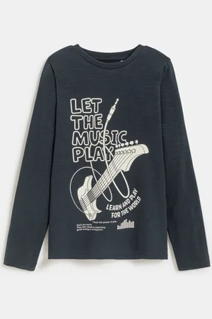 Okaïdi T-shirt music gris anthracite Garçon