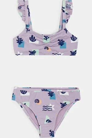 Okaïdi Maillot de bain imprimé 2 pièces mauve Fille
