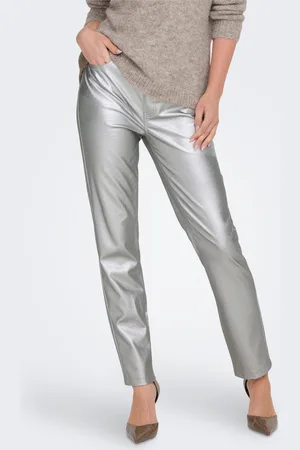 ONLY Onlemily Straight Fit Pantalon En Simili-cuir