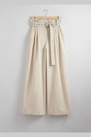 & OTHER STORIES Pantalon Taille Haute Froncée À Ceinture À Œillets - , 32