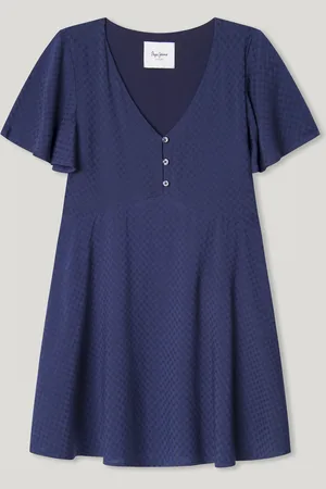 Pepe Jeans Robe patineuse courte à col en v