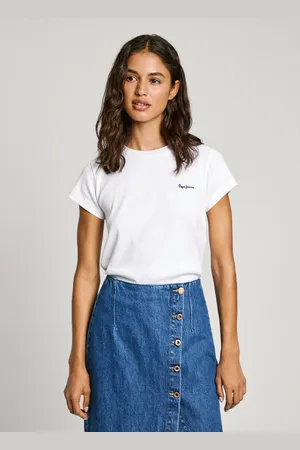 Pepe Jeans T-shirt côtelé à logo imprimé