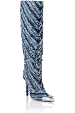 Philipp Plein Mix Denim High Boots Hi-Heels