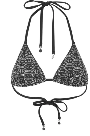 Philipp Plein Swimwear Top Triangle Bra Crystal