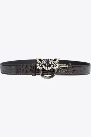 Pinko Ceinture avec boucle Love Birds embossée crocodile de 3 cm Galleria, , M