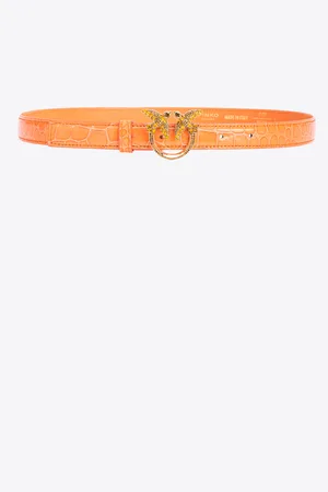 Pinko Fine ceinture avec boucle Love Birds en croco brillant coloré de 2 cm Galleria, , XS