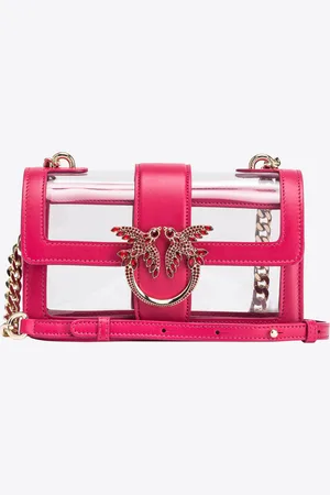 Pinko Mini Love Bag One Light transparent Galleria, Fuchsia + transparent-or clair, U