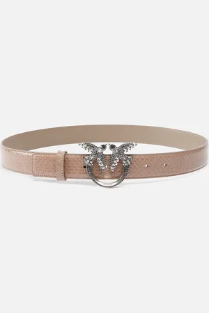 Pinko Ceinture 3 cm en cuir de python brillant Galleria, , XXS