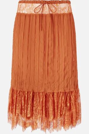 Pinko Jupe froncée au genou en dentelle, , S