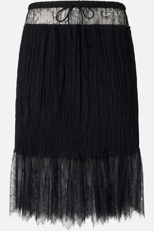 Pinko Jupe froncée au genou en dentelle, , S